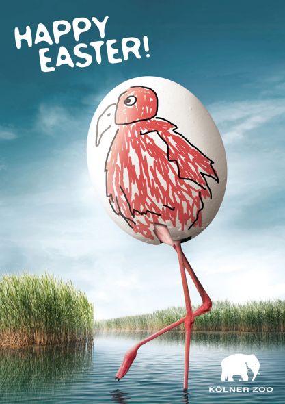 Реклама: интересные факты и необычные примеры Zoo-cologne-happy-easter-eggs-flamingo